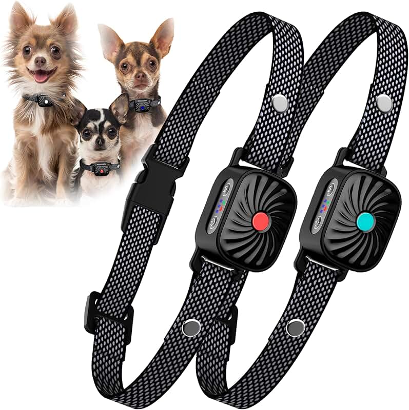 2 Pack No Shock Bark Collars for Small Dogs