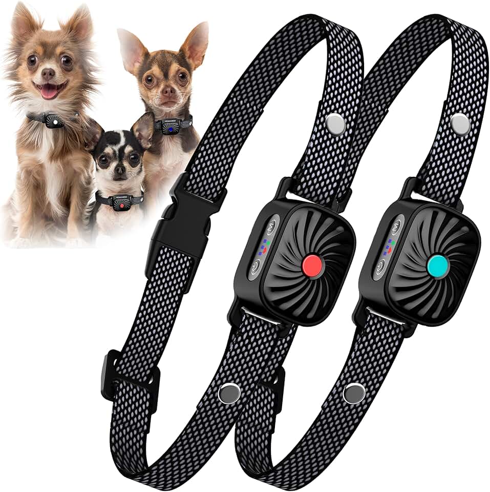 2 Pack No Shock Bark Collars for Small Dogs