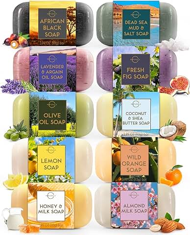 Natural Bar Soap Gift Set with Organic Ingredients