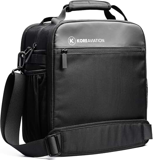 Pilot Flight Bag with Padded Compartments and Shoulder Strap