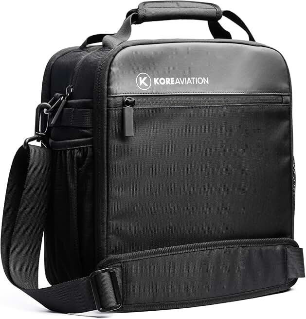 Pilot Flight Bag with Padded Compartments and Shoulder Strap