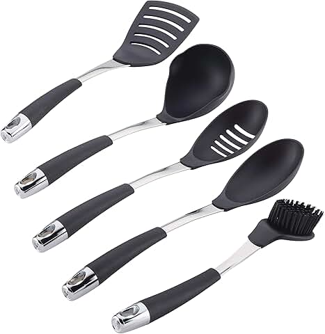 5-Piece Black Nylon Kitchen Tool Set