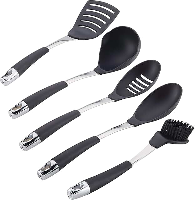 5-Piece Black Nylon Kitchen Tool Set