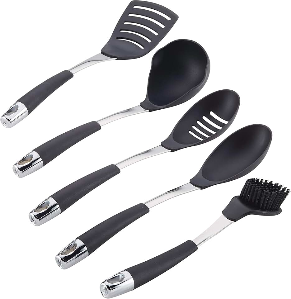 5-Piece Black Nylon Kitchen Tool Set
