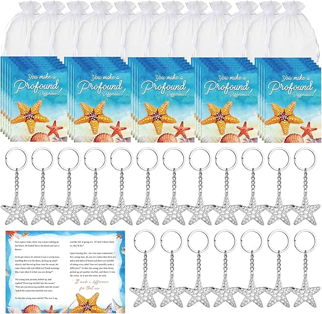 Starfish Story Appreciation Gift Set with Cards and Keychain