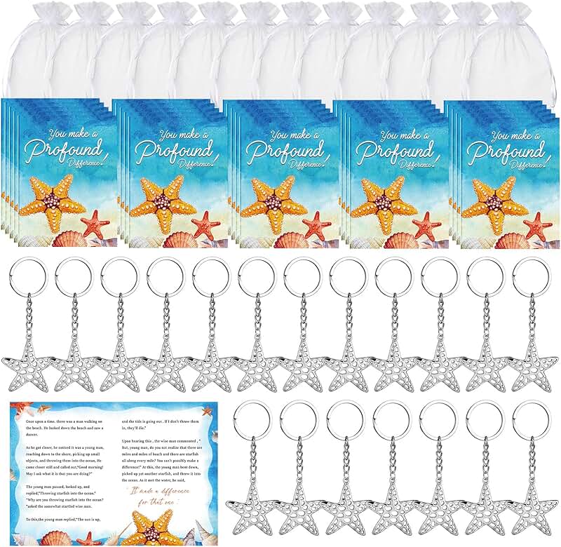 Starfish Story Appreciation Gift Set with Cards and Keychain