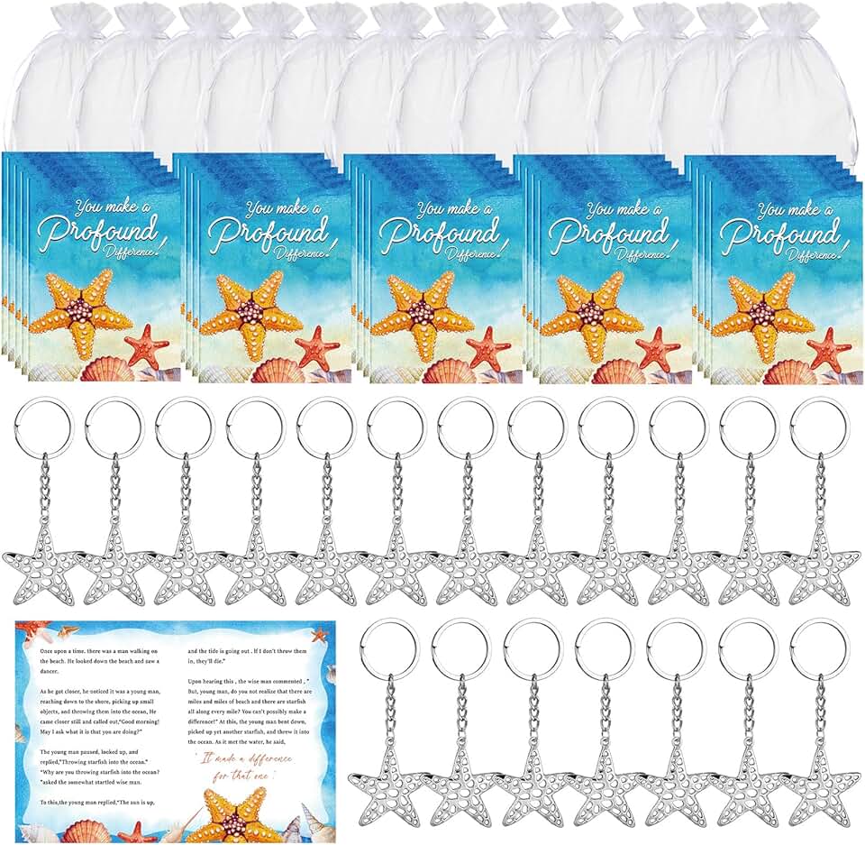 Starfish Story Appreciation Gift Set with Cards and Keychain