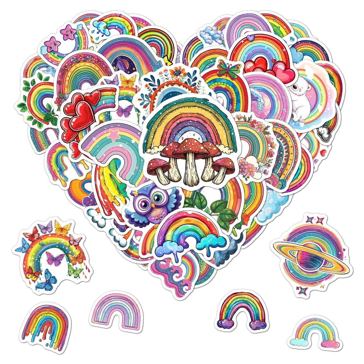 50 Rainbow LGBT Stickers for Water Bottles and Laptops