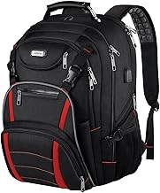 Large 18.4" Travel Laptop Backpack with USB, RFID, and Water Resistance
