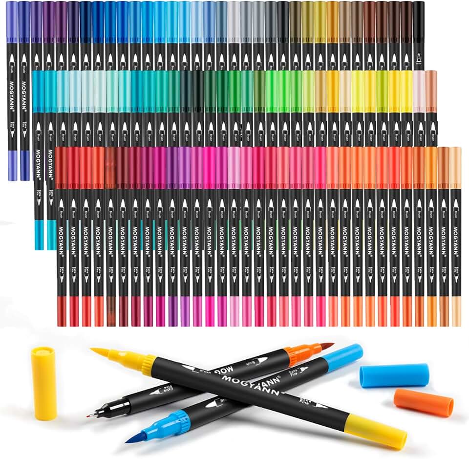 100-Color Dual Tip Markers for Adults