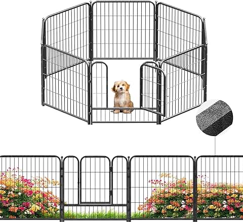 Dog Playpen with Gate, 24 inches high and wide