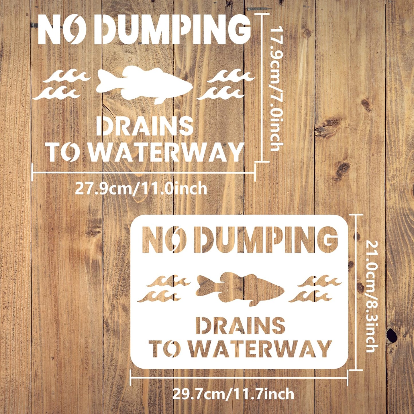 Reusable Plastic Drain Sign 11.7x8.3 Inches