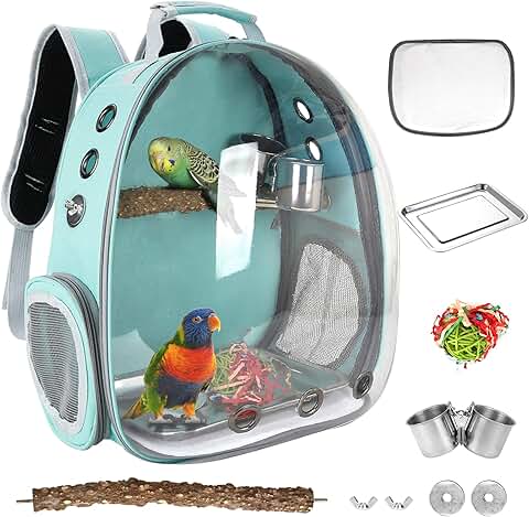 Bird Backpack Carrier with Perch and Toy