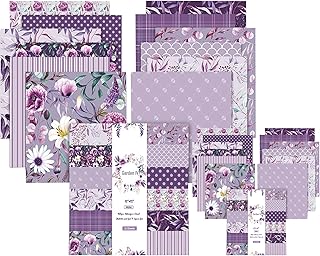 Purple floral pattern paper, 48 sheets, 12 designs