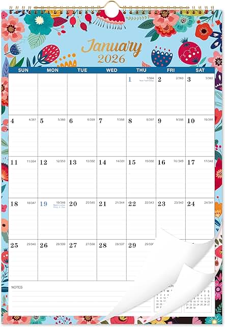 2026 Wall Calendar with 12 Monthly Pages