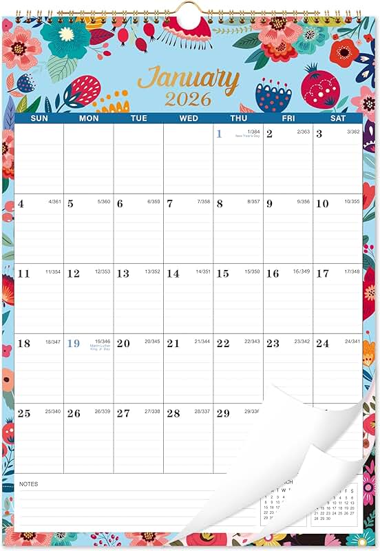 2026 Wall Calendar with 12 Monthly Pages
