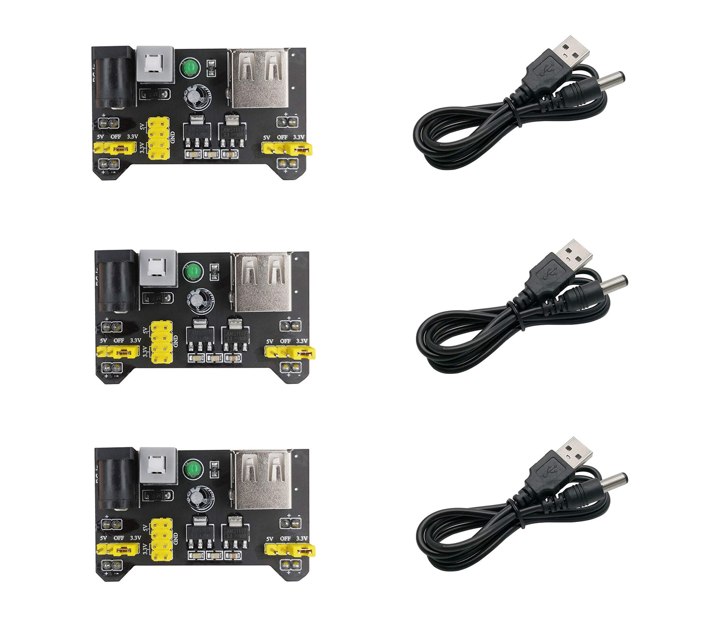 Three Power Supply Modules for Breadboard Kit