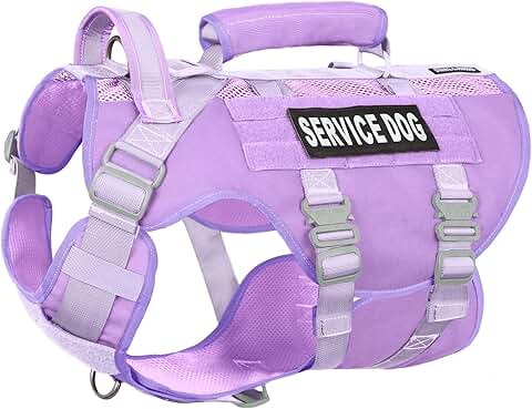 Large Dog Service Vest with Breathable Mesh and Molle