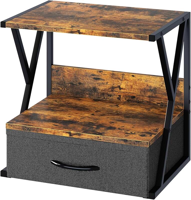 Two-Tier Desk Organizer with Storage Drawer