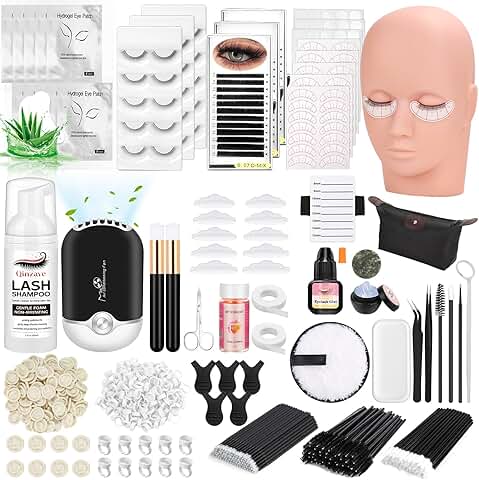 Eyelash Extension Practice Kit with Mannequin Head