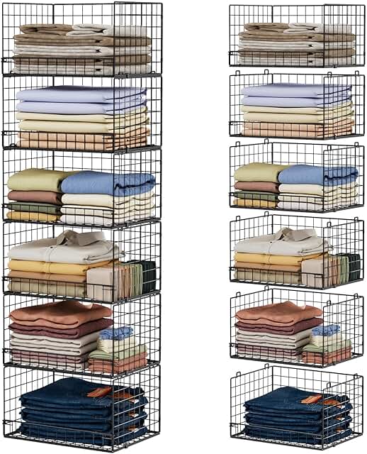 6-Tier Stackable Closet Organizer with Bins