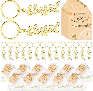 Gold Thanksgiving Keychain Gift for Coworkers