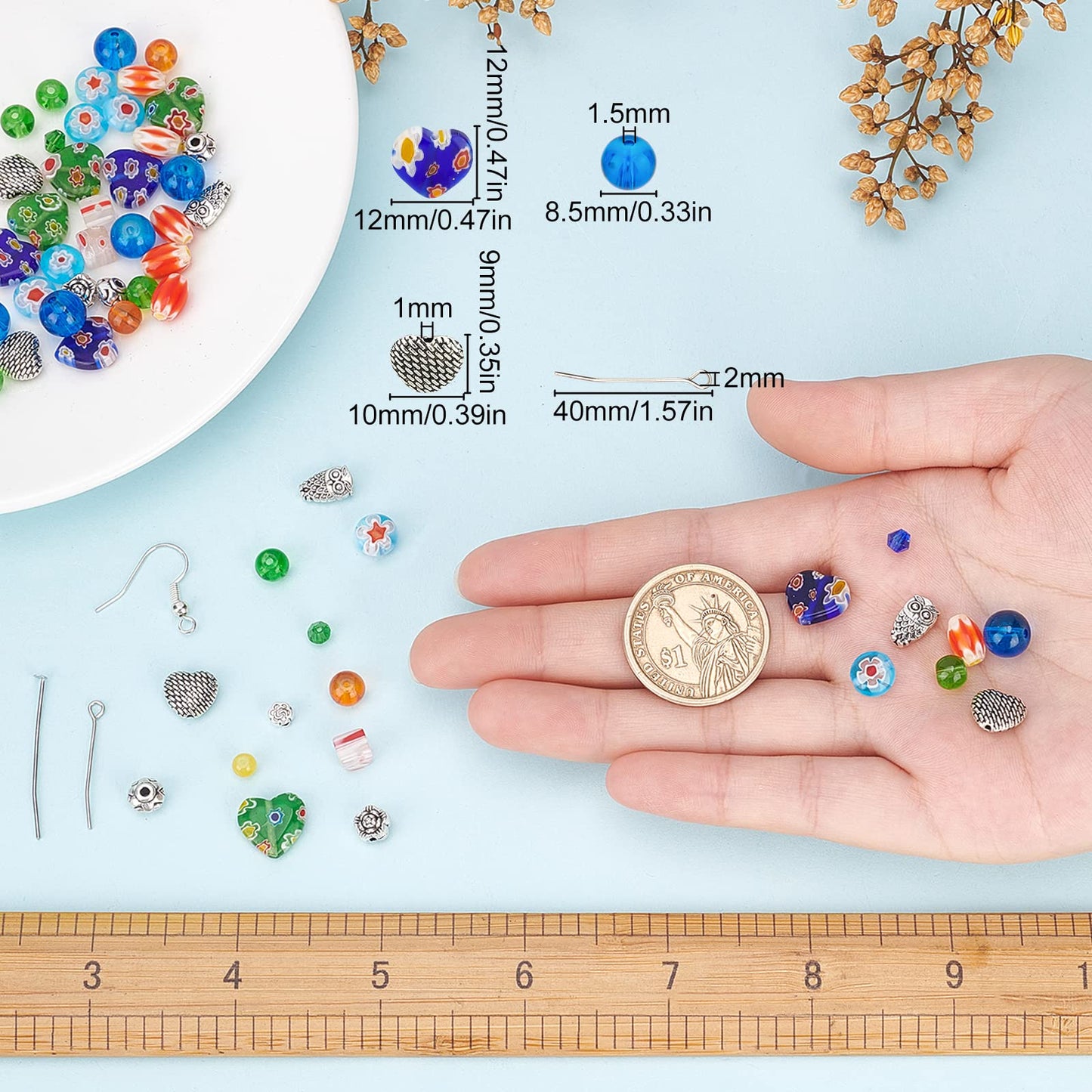 DIY Flower and Owl Bead Earring Making Kit for Beginners