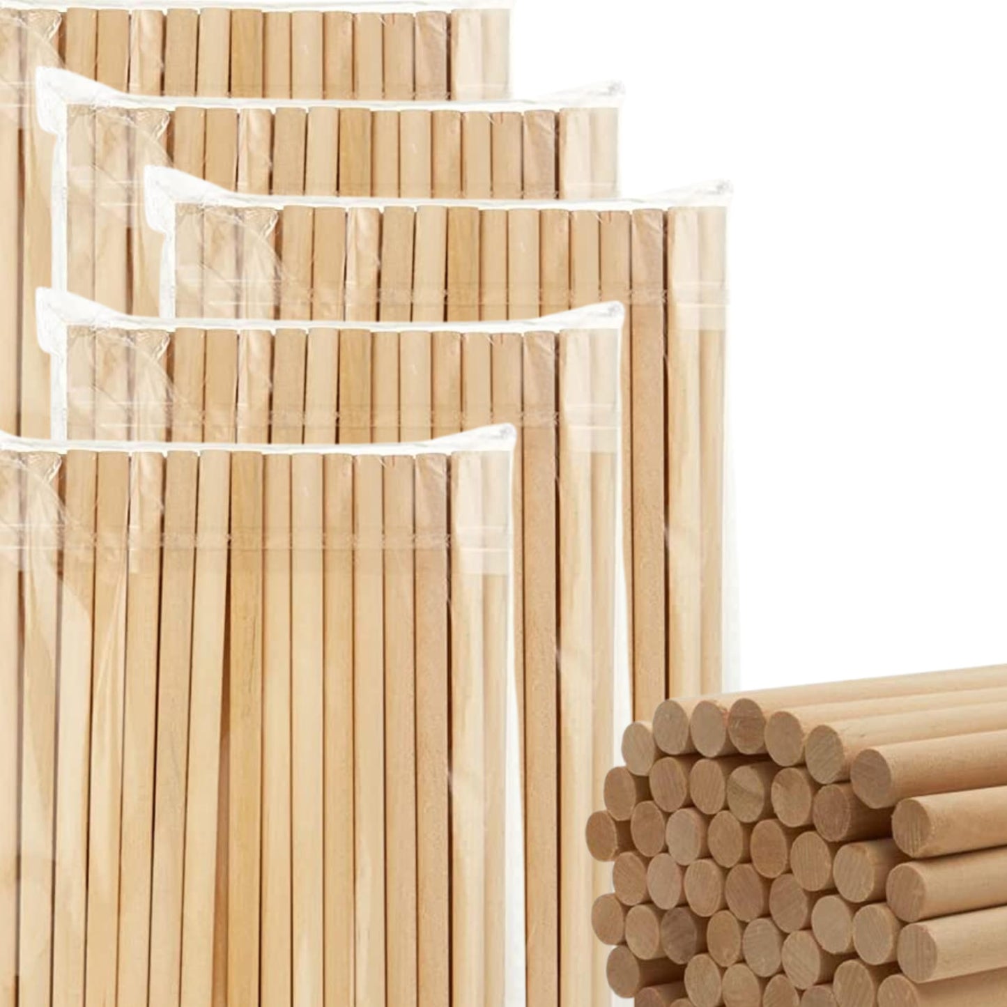 120 PCS Wooden Dowel Rods 12 Inch Unfinished Wood Sticks