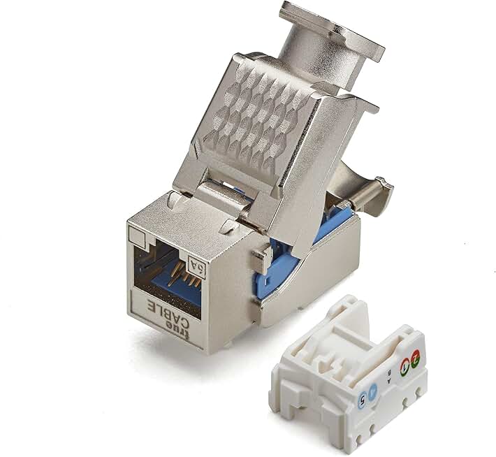 Shielded Cat6A Keystone Jack, Toolless, 12 Pack