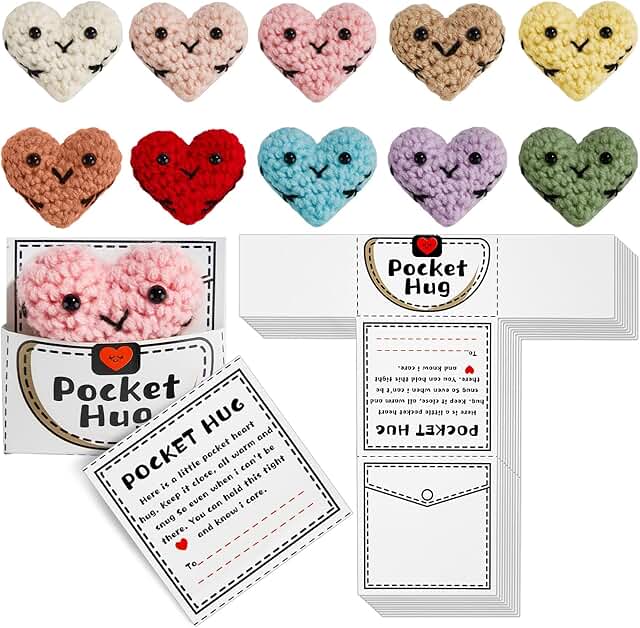 Party Greeting Sets with Crochet Pocket Hugs and Paper Bags