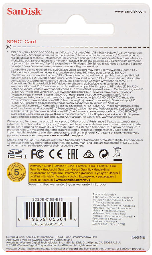 Flash 16 GB SDHC Flash Memory Card SDSDB-016G Label May Change)