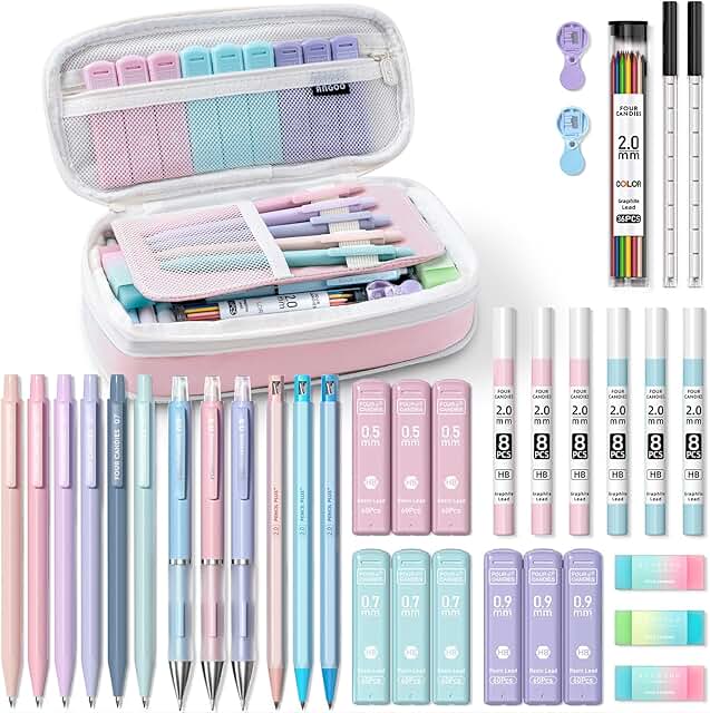 Cute 4-Color Mechanical Pencils with Lead Refills