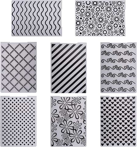 8 Embossing Folder Set for Craft and Card Making