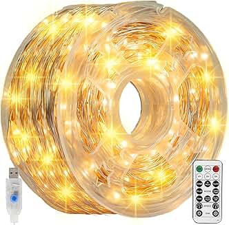 66 ft Fairy String Lights with Remote and Waterproof Design