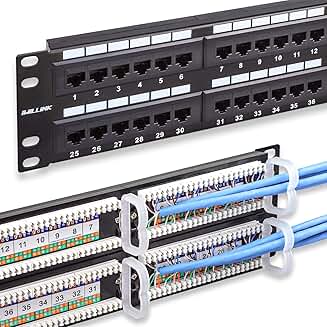 48-Port Cat6 Patch Panel for Gigabit Ethernet