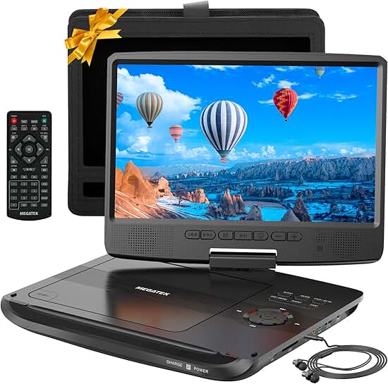 12.5" Portable DVD Player with 10.5" Screen and Headphones