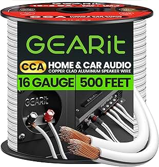 16 AWG Speaker Wire, 500 Feet, White