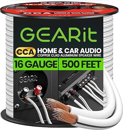 16 AWG Speaker Wire, 500 Feet, White