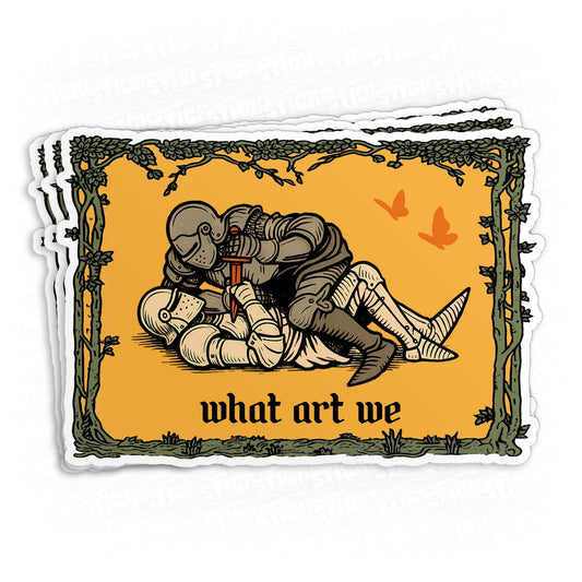 Set of three 3-inch medieval knight fantasy stickers