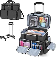 Rolling teacher tote bag with padded laptop compartment
