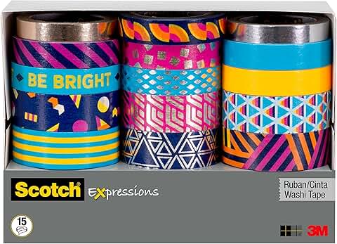 Multi Pack of Five Thin Foil Washi Tape Rolls