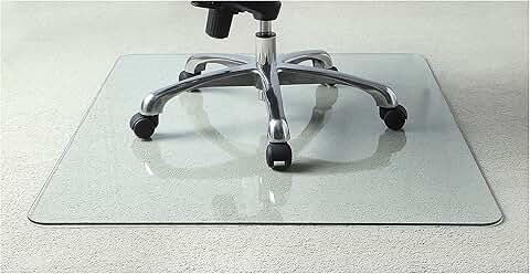 Clear tempered glass chairmat, 46" x 36"
