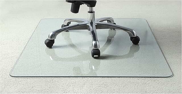 Clear tempered glass chairmat, 46" x 36"