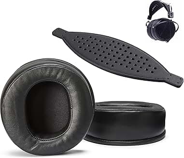 Premium Sheepskin Ear Pads and Cowhide Headband for LCD Headsets