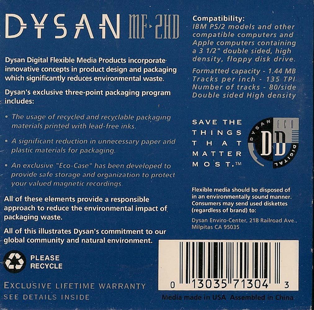 MF-2HD, IBM PS/2 3-1/2" Double Sided Floppy Disks