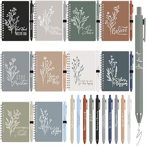 10 Christmas Employee Appreciation Gift Set with Notebooks and Pens