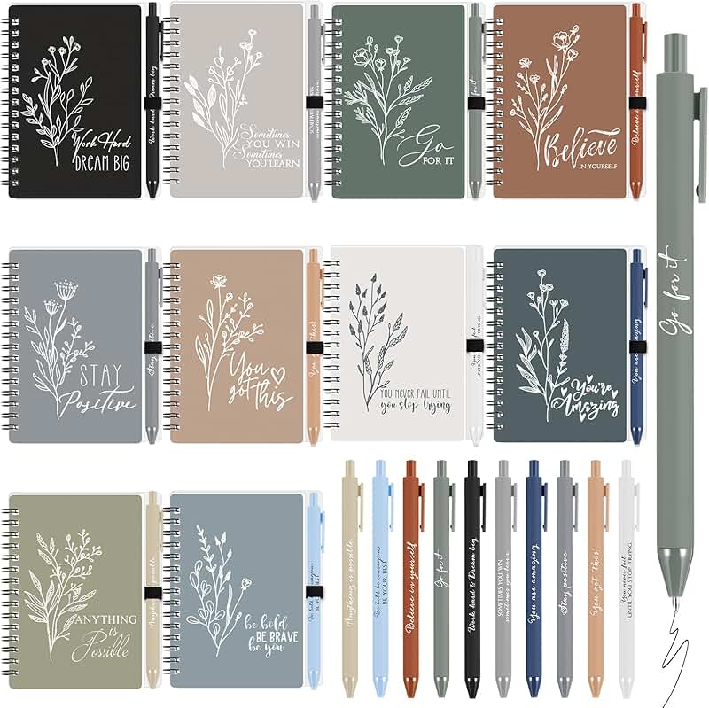 10 Christmas Employee Appreciation Gift Set with Notebooks and Pens
