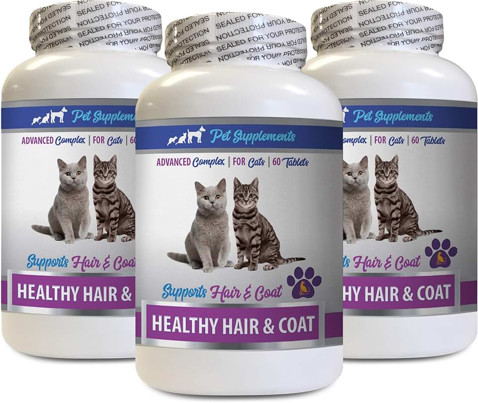 Healthy Hair and Skin Supplement for Cats, 3 Bottles