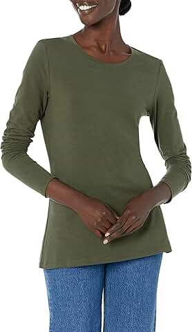 Women's Regular-Fit Long-Sleeve Crewneck T-Shirt