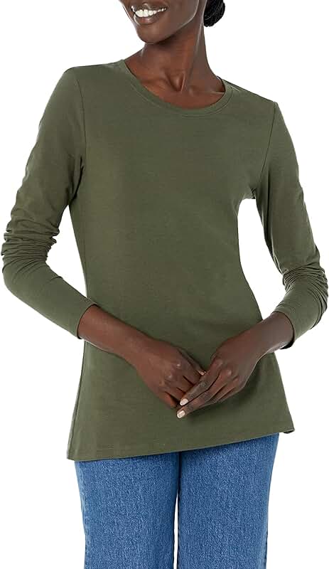 Women's Regular-Fit Long-Sleeve Crewneck T-Shirt